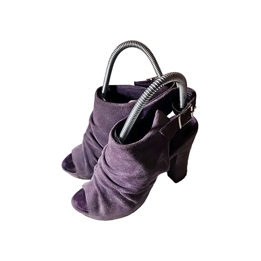 MIA Shoes Womens 7-1/2 Suede Refine Suede 4 inch block heels Peep Toe Platforms‎